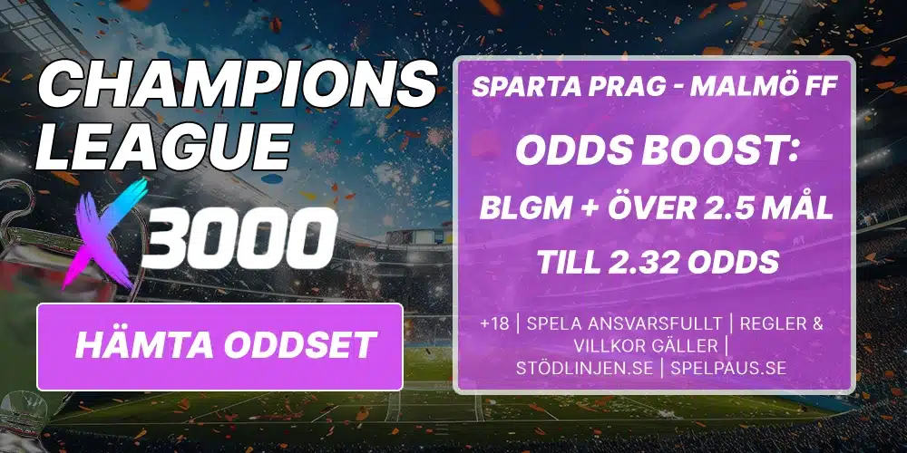 Sparta Prag Malmö FF Odds boost