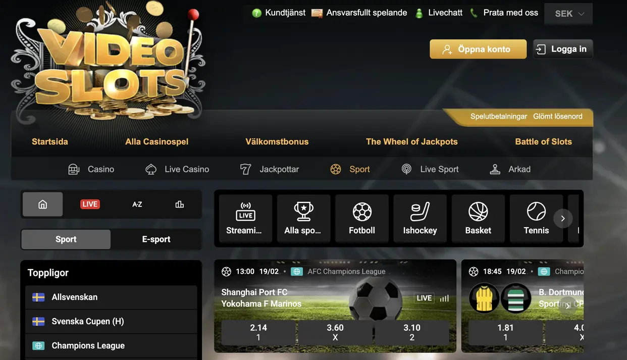 videoslots sport