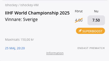 Betsson hockey VM 2025 boost