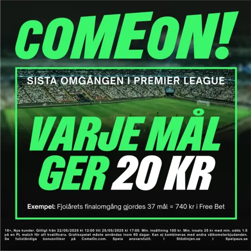 ComeOn sista omgången PL 2025