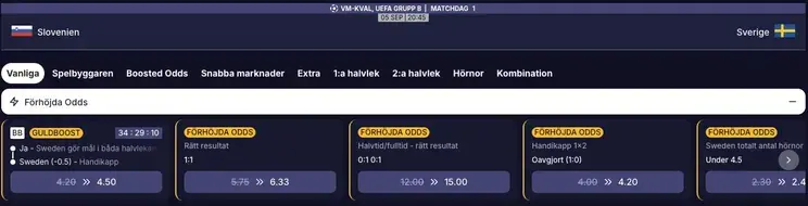 Swiper betting guldboost