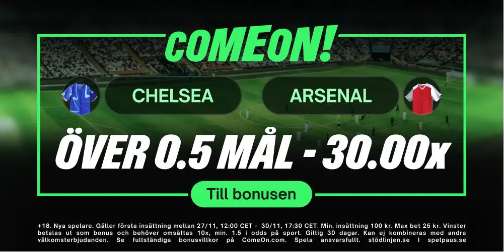 ComeOn oddsboost på Premier League