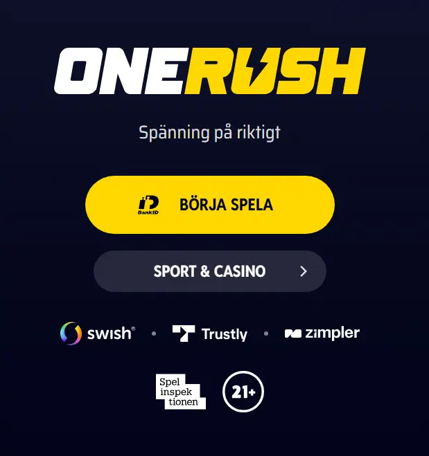 OneRush erbjuder uttag med Swish