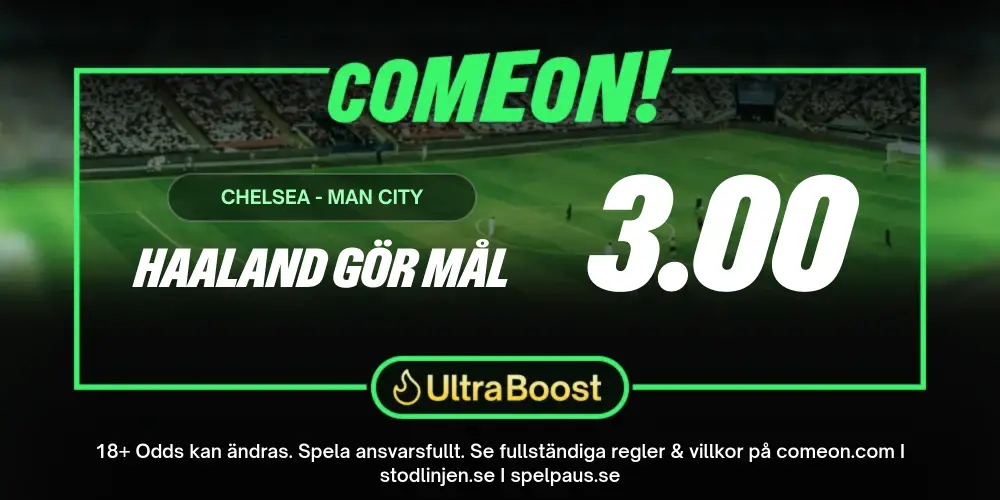 ULTRA BOOST till FA-cupfinalen: Haaland gör mål till 3.00 hos ComeOn!