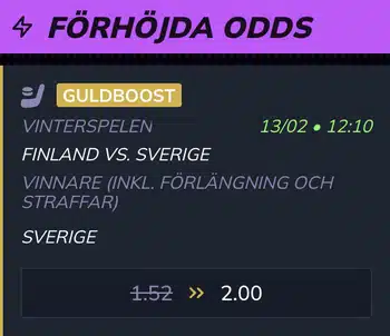 Quick Casino boostade odds Sverige Finland OS 2026