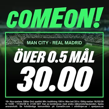 Boostade odds Man City Real Madrid