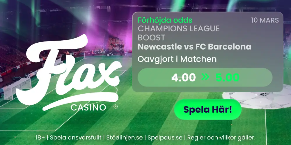 Flax boostade odds Champions League