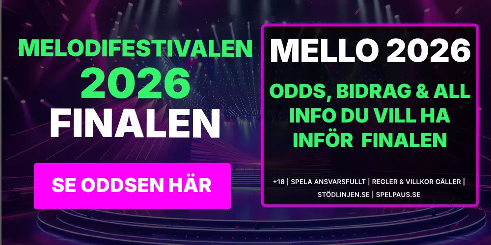 Melodifestivalen 2026 Odds på FINALEN