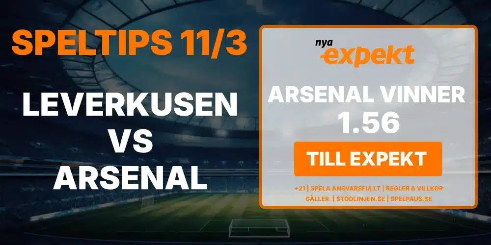 Speltips Champions League Leverkusen - Arsenal hos Expekt