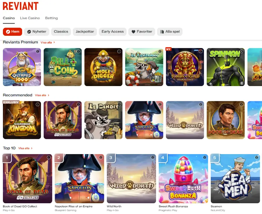 Reviant Casino slots