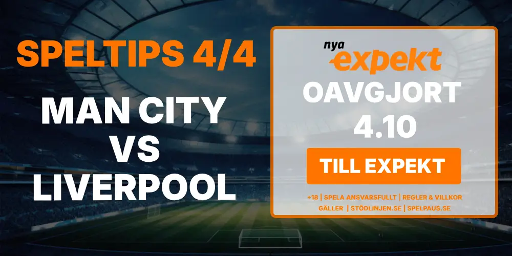 Speltips FA-cupen Man City vs Liverpool 4 april hos Expekt
