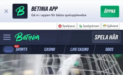 Betinia betting och app