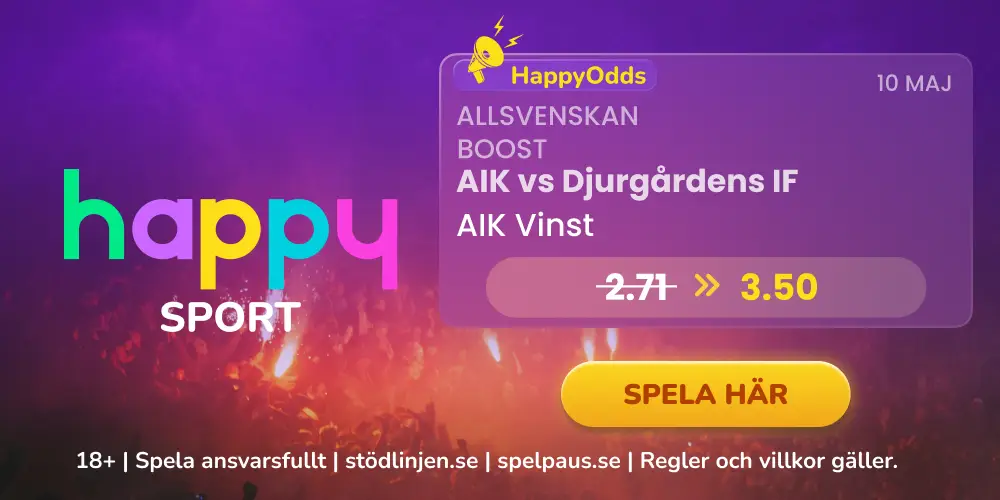 Happy Sport boost på AIK - Djutgården i Allsvenskan 2026