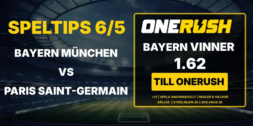 Speltips: Bayern vs PSG 6/5 – Tyskarna vänder på steken på hemmaplan