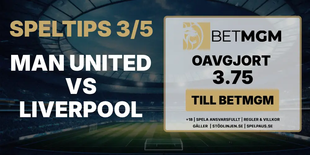 Speltips Manchester United vs Liverpool i Premier League hos BetMGM