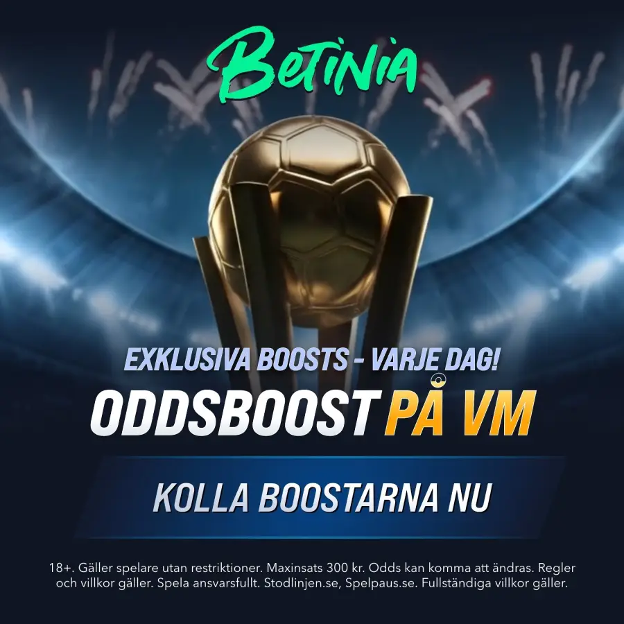 Betinia odds boost på VM 2026