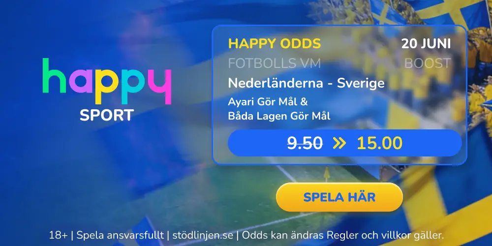 Happy Sport Boostade Odds VM 2026 Ned - Sve Ayari gör mål