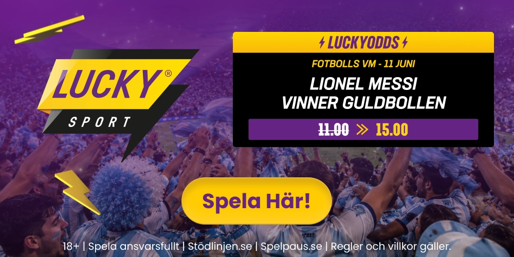 Odds boost fotbolls VM 2026: Messi vinner Guldbollen 15.00