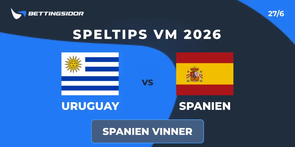 Speltips: Uruguay vs Spanien 27/6: Spanien är för starka