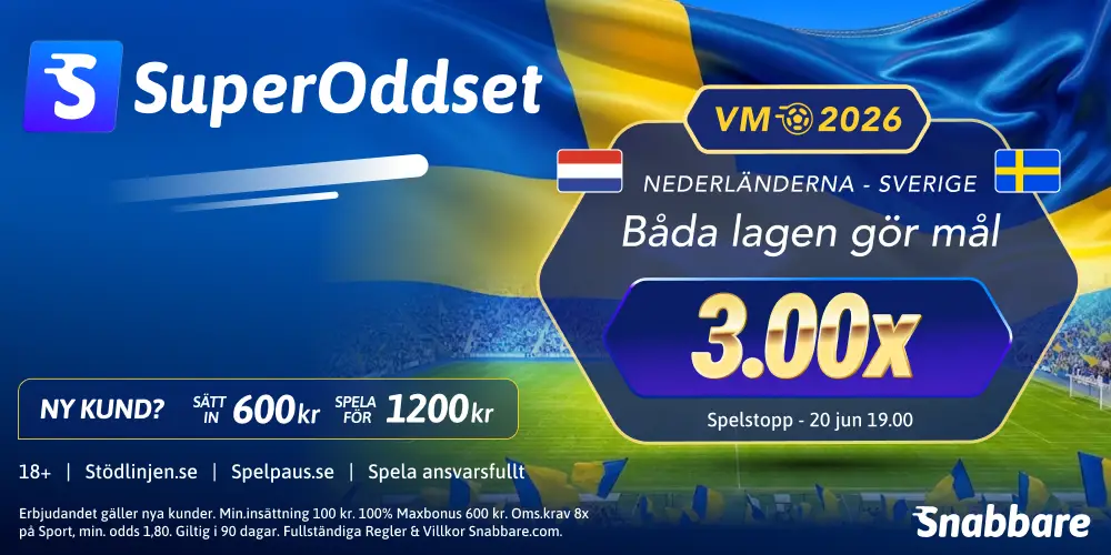 Snabbare SuperOdds boost på mål av båda lagen när Sverige ställs mot Nederländerna i VM 2026