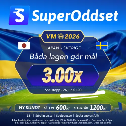 Snabbare SuperOddset i VM 2026 och välkomstbonus