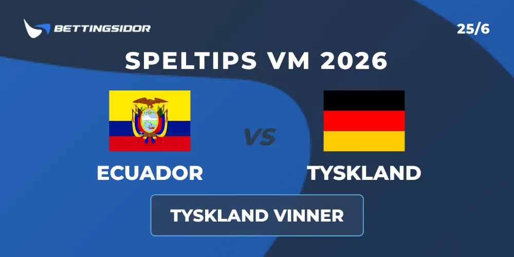 Speltips: Ecuador vs Tyskland 25/6: Tyskarna tar det lugnt men vinner ändå