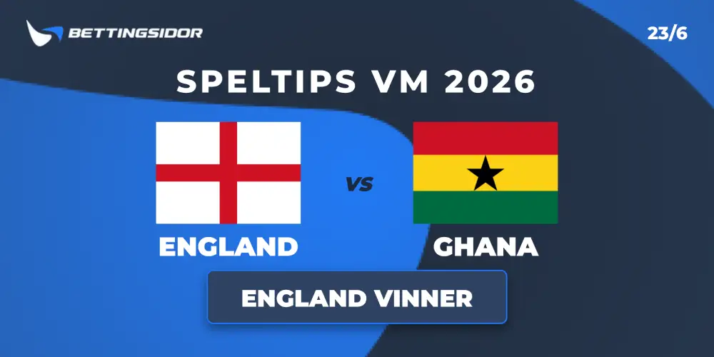 Speltips: England vs Ghana 23/6: Three Lions är alldeles för starka