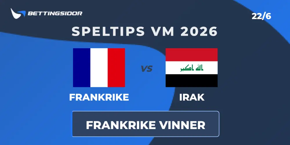 Speltips: Frankrike vs Irak 22/6 – Ensidig historia att vänta