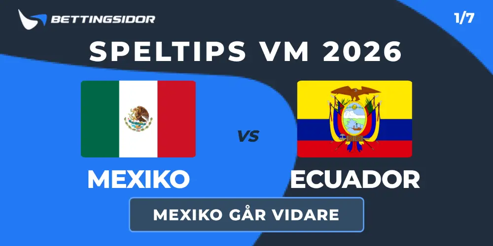 Speltips: Mexiko vs Ecuador 1/7 – Hemmaplansfördelen avgör!