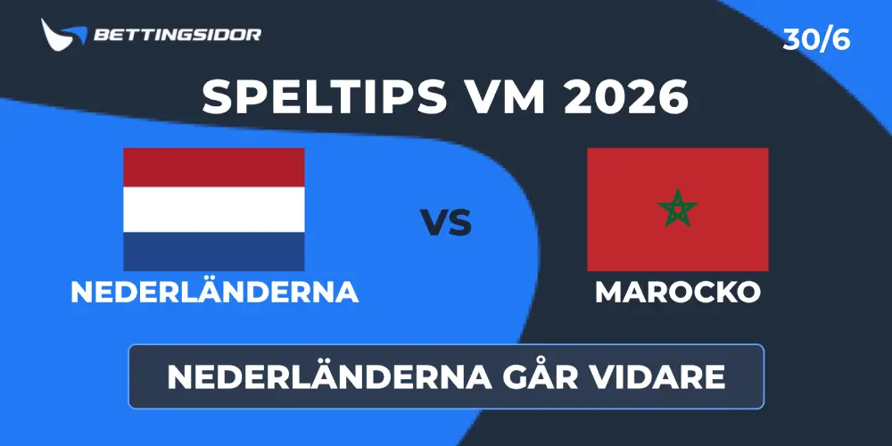 Speltips: Nederländerna vs Marocko 30/6: Oranjes offensiv blir för tuff