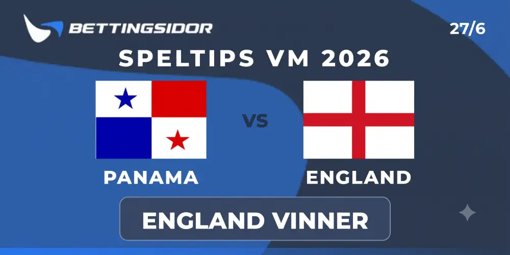 Speltips: Panama vs England 27/6 – England studsar tillbaka med en storseger