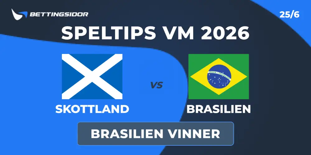 Speltips: Skottland vs Brasilien 25/6 – Brassarna är numret för stora