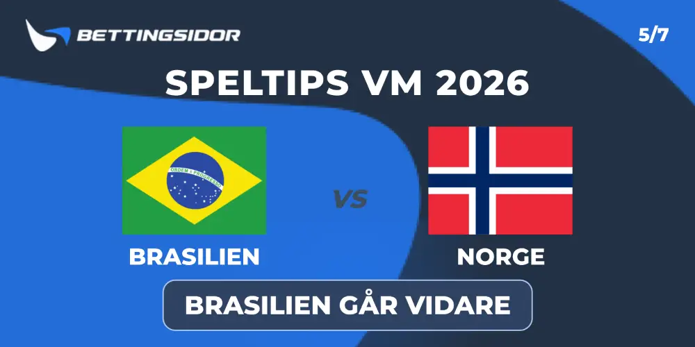 Speltips: Brasilien vs Norge 5/7 – Seleçãos rutin fäller avgörandet