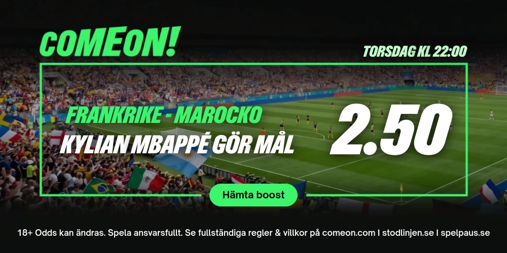ComeOn Frankrike Marocko VM 2026