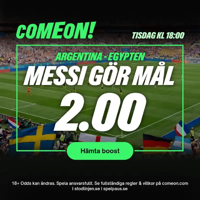 ComeOn ultra boost på att Messi nätar i VM 2026 åttondelsfinal