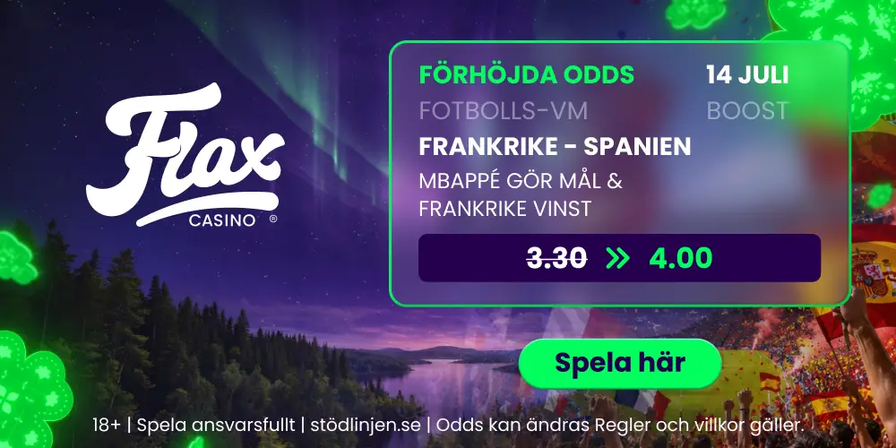 Flax boostat odds till semifinalen mellan Frankrike och Spanien i VM 2026