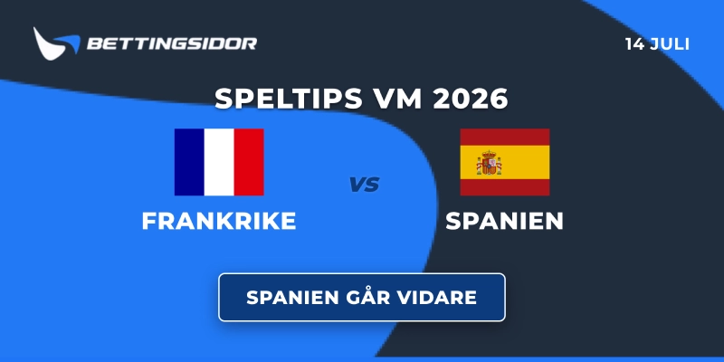 Speltips: Frankrike vs Spanien 14/7: Spanien chockar igen?