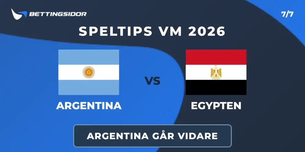 Speltips: Argentina vs Egypten 7/7: Regerande mästarna är för starka