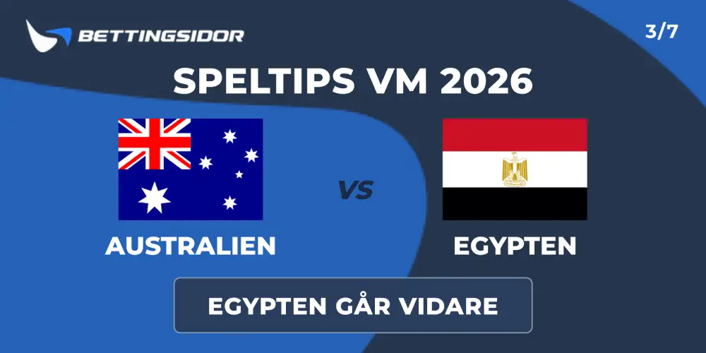 Speltips: Australien vs Egypten 3/7 – Egyptierna marscherar vidare