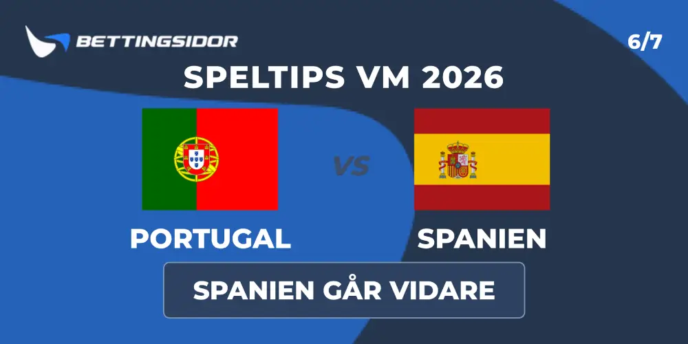 Speltips: Portugal vs Spanien 6/7 – Spanien är för starka