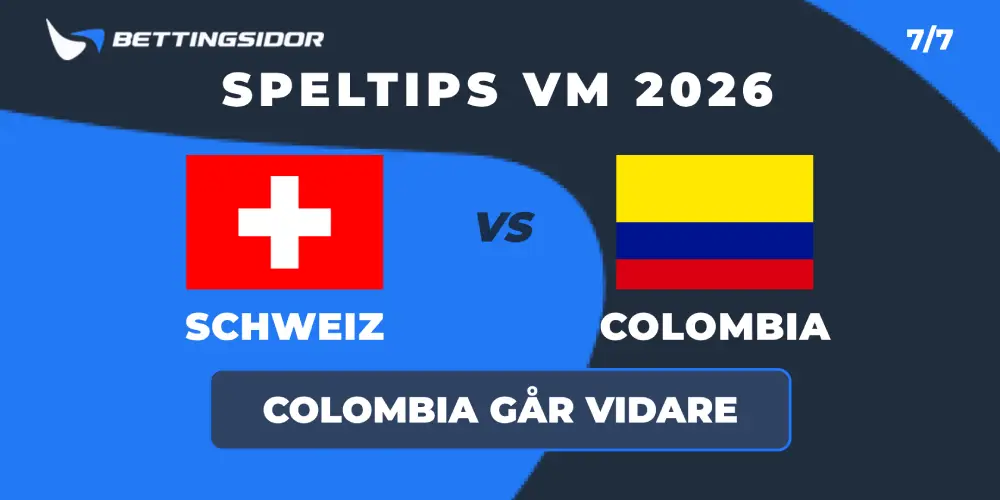 Speltips: Schweiz vs Colombia 7/7 – Defensiven avgör åttondelsfinalen