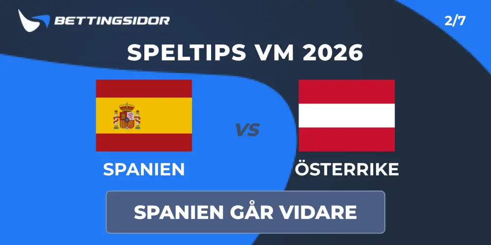 Speltips: Spanien vs Österrike 2/7 Försvarsmuren blir för svår för Österrike