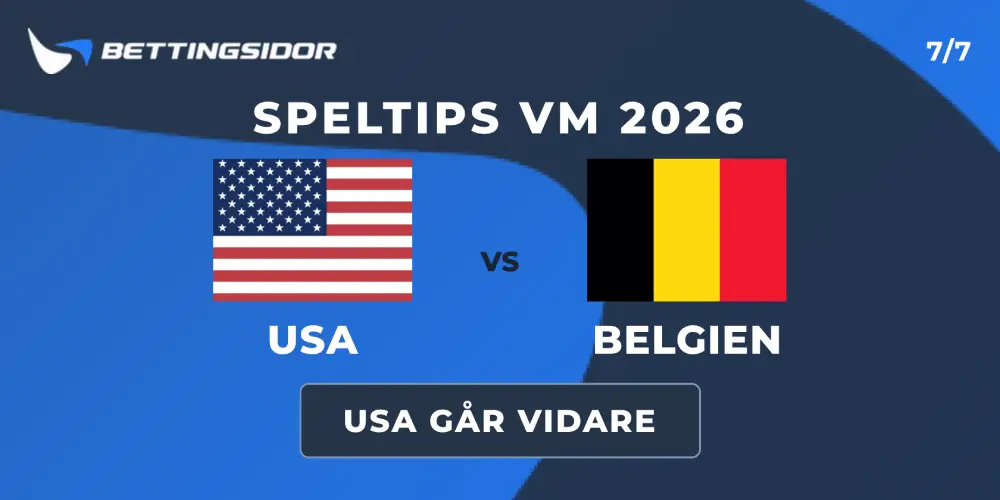 Speltips: USA vs Belgien 7/7: Hemmanationen chockar igen
