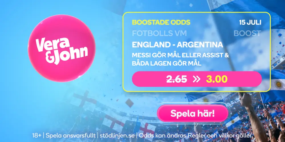 Boostade odds på andra VM-semifinalen hos Vera & John Sport