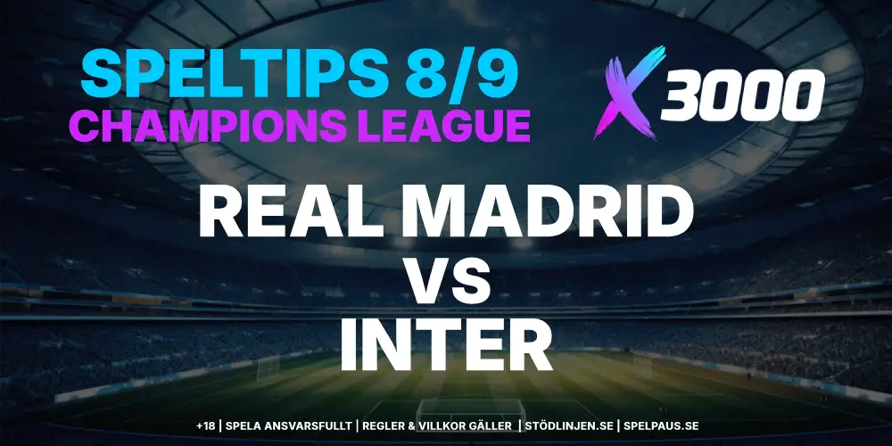 Speltips: Real Madrid vs Inter 8/9: Oavgjort till högt odds