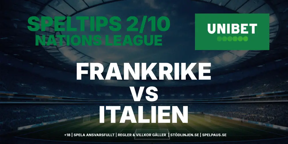 Speltips: Frankrike vs Italien 2/10 – Oavgjort lockar till kanonodds