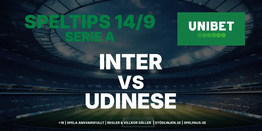 Speltips: Inter vs Udinese 14/9 – Mästarna studsar tillbaka!