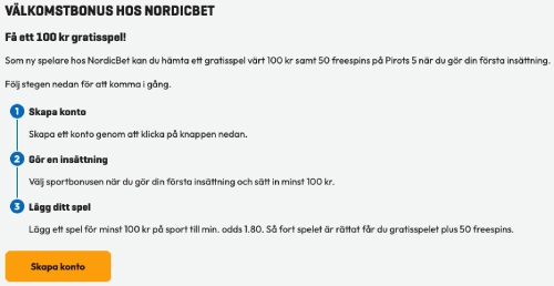 Nordicbet bonus pirots 5