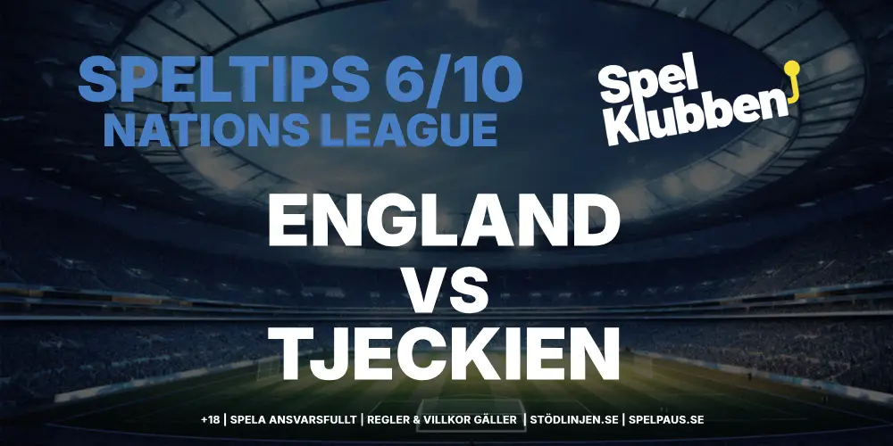 Speltips: England vs Tjeckien 6/10: Engelsk kross på Wembley?