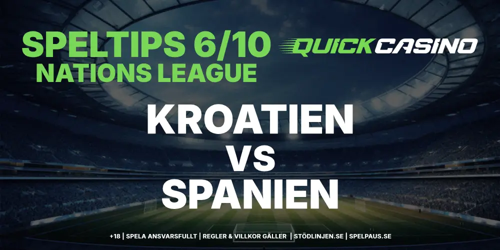 Speltips: Kroatien vs Spanien 6/10 – Spanien kör över ett sargat Kroatien